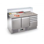 Banco pizza saladette 2 porte con cassettiera - Afinox